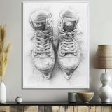 Hockey Skates In Grey And Tones - Sport Hockey Canvas Wall Art
