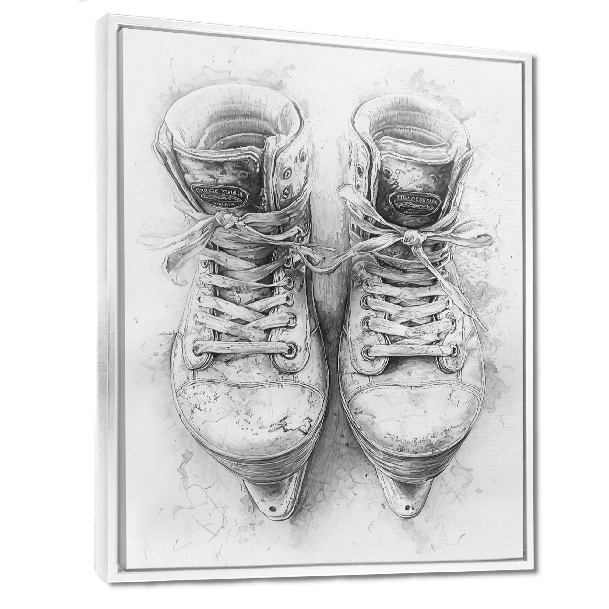 Hockey Skates In Grey And Tones - Sport Hockey Canvas Wall Art