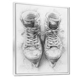 Hockey Skates In Grey And Tones - Sport Hockey Canvas Wall Art