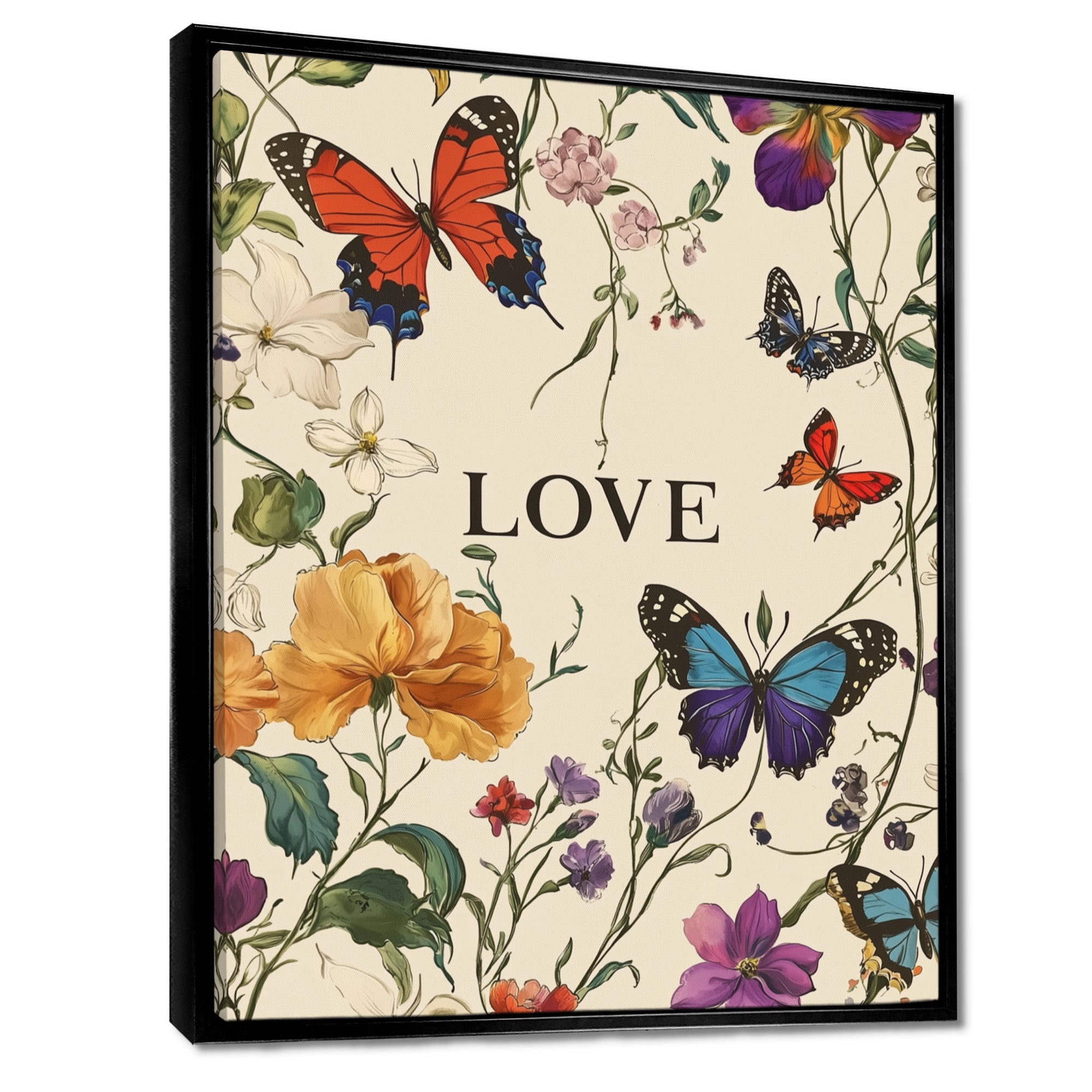 Love Butterflies In Blue And Orange Tones - Butterfly Wall Art Prints