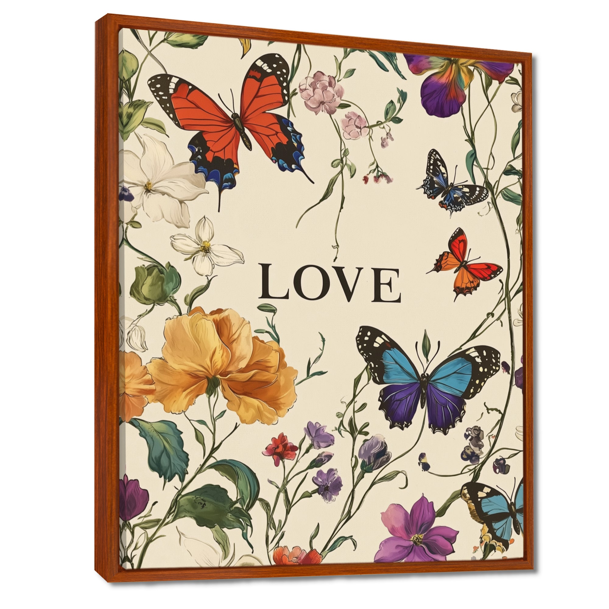 Love Butterflies In Blue And Orange Tones - Butterfly Wall Art Prints