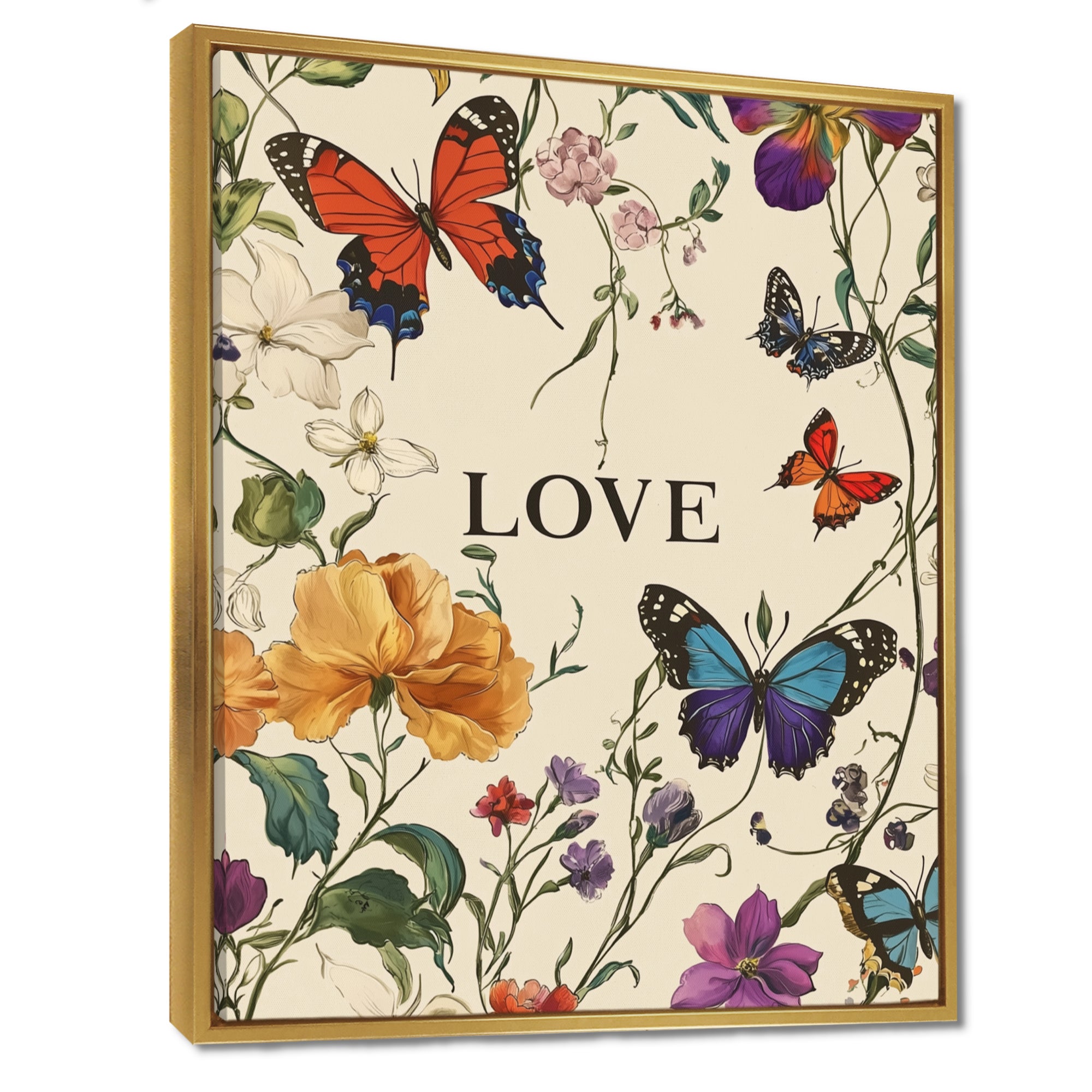 Love Butterflies In Blue And Orange Tones - Butterfly Wall Art Prints