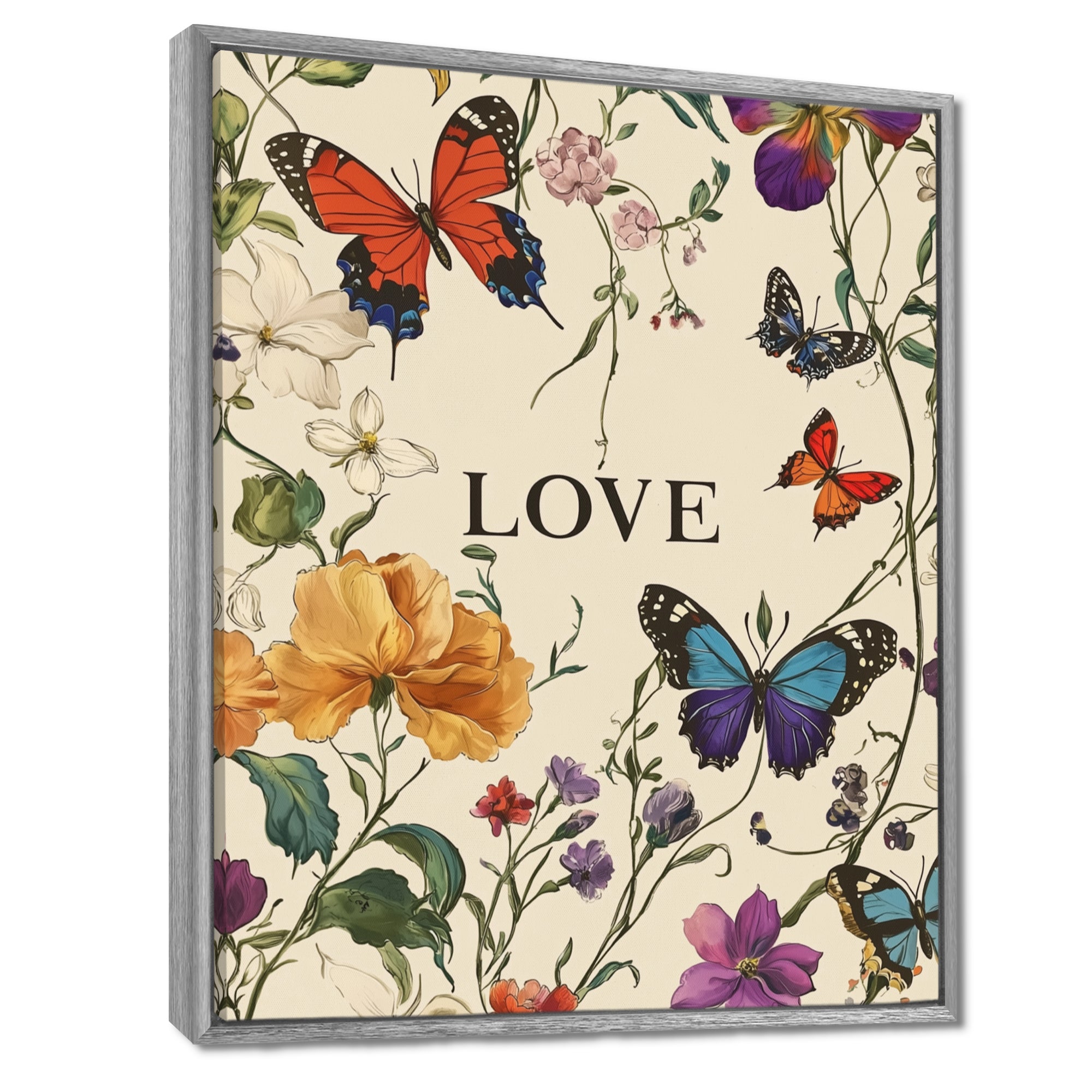 Love Butterflies In Blue And Orange Tones - Butterfly Wall Art Prints