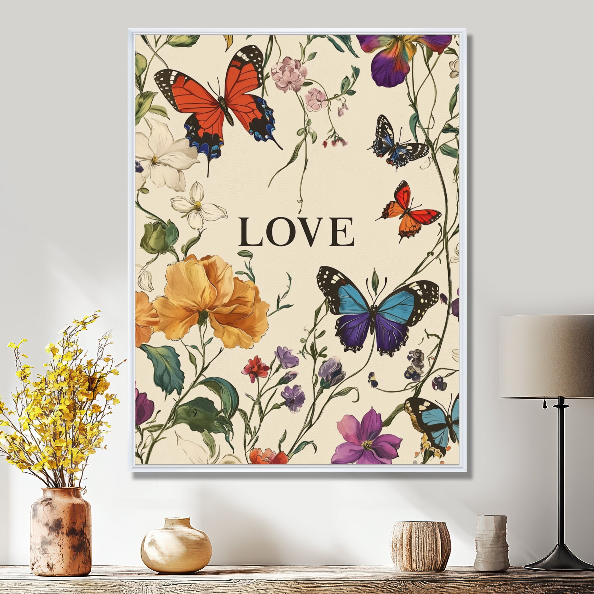 Love Butterflies In Blue And Orange Tones - Butterfly Wall Art Prints