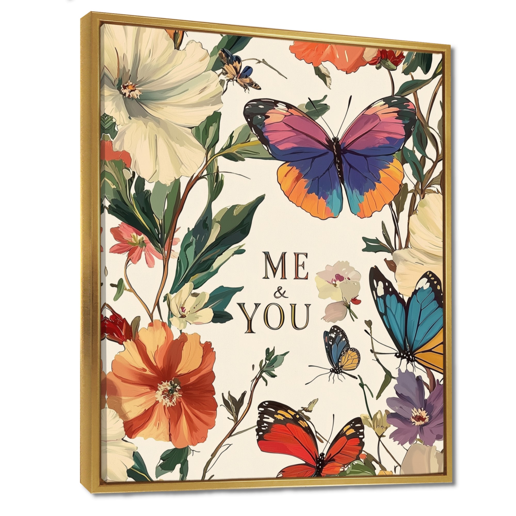 Love Butterflies In Blue And Pink Tones - Blue Butterfly Wall Art