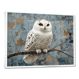 White Snowy Owl Accented With Gold - Owl Wall Art Prints