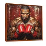 Red Mike Tyson Boxing Gloves Up - Sport Boxing Canvas Wall Art