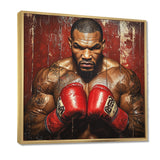 Red Mike Tyson Boxing Gloves Up - Sport Boxing Canvas Wall Art