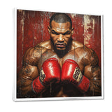 Red Mike Tyson Boxing Gloves Up - Sport Boxing Canvas Wall Art