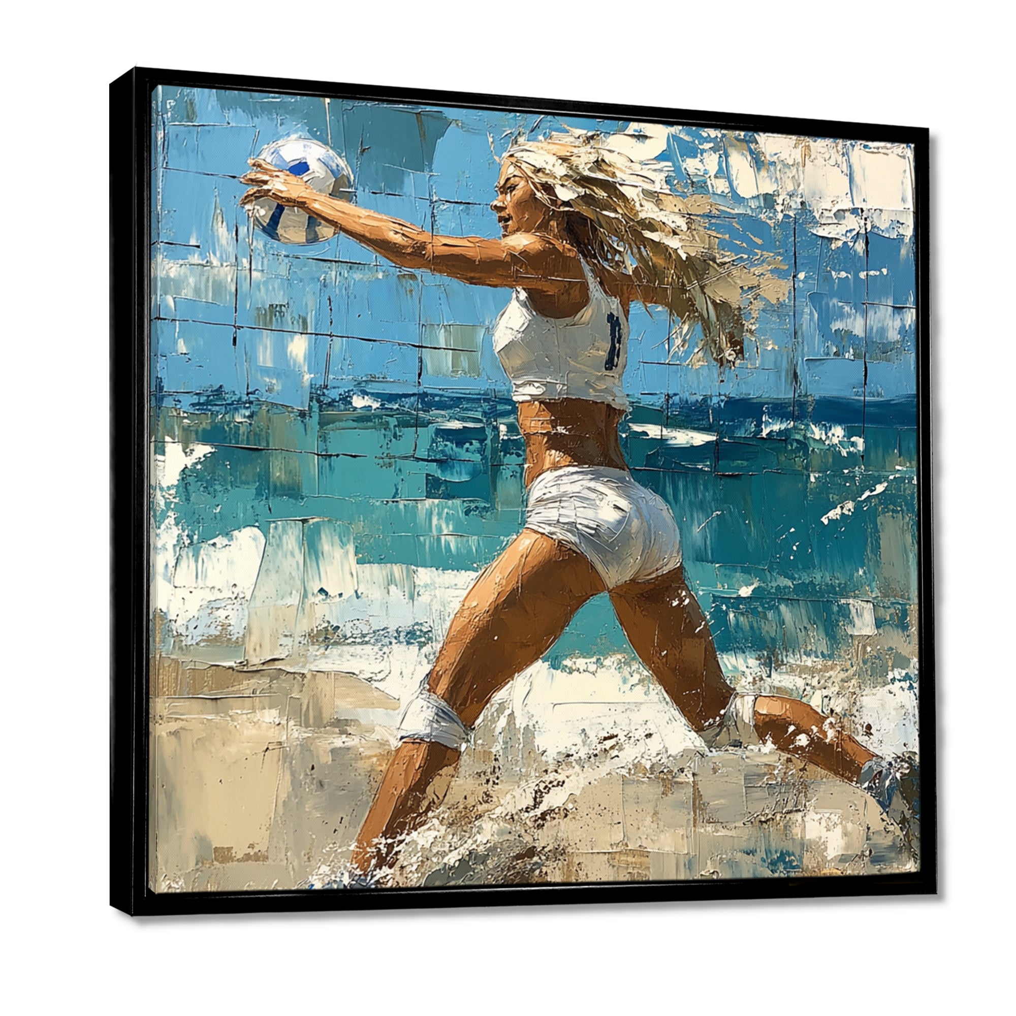 Volleyball Player Serving The Ball I - Volleyball Canvas Wall Art