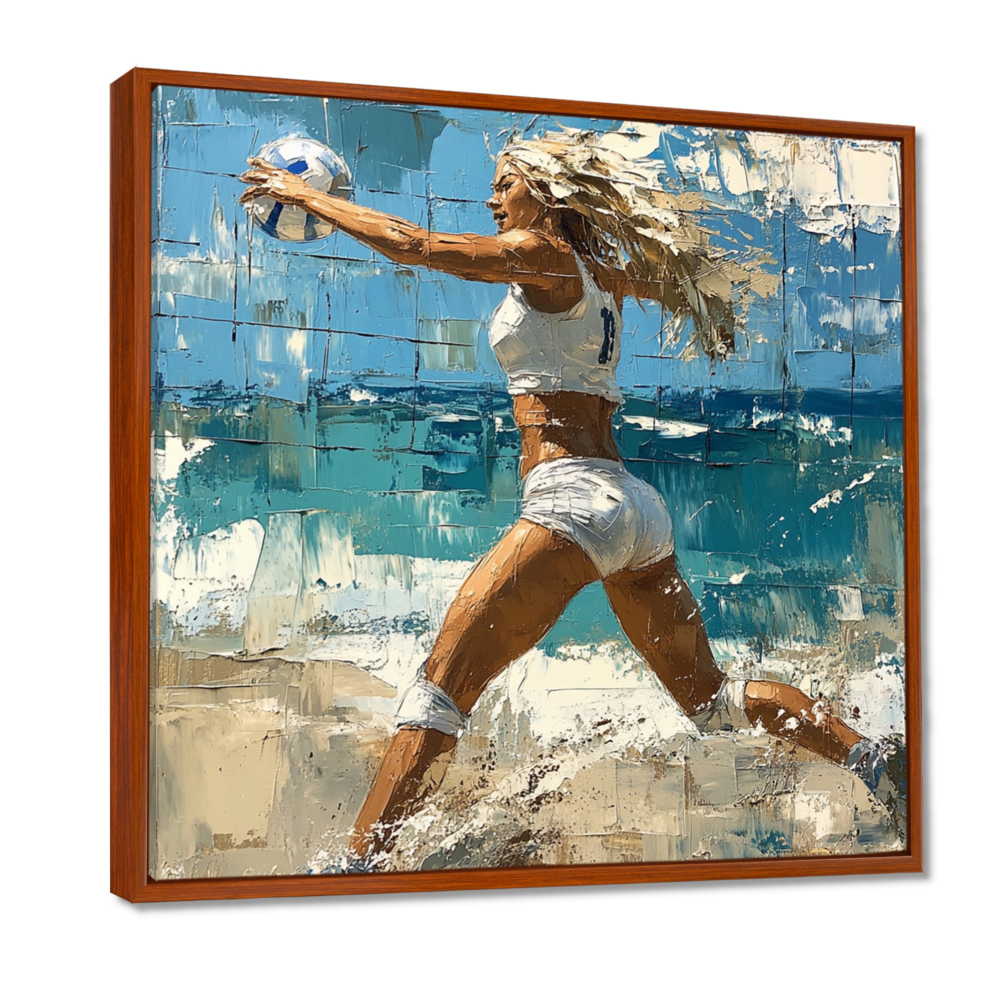 Volleyball Player Serving The Ball I - Volleyball Canvas Wall Art