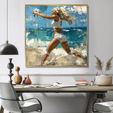 Volleyball Player Serving The Ball I - Volleyball Canvas Wall Art