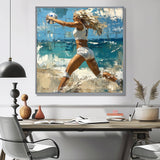 Volleyball Player Serving The Ball I - Volleyball Canvas Wall Art