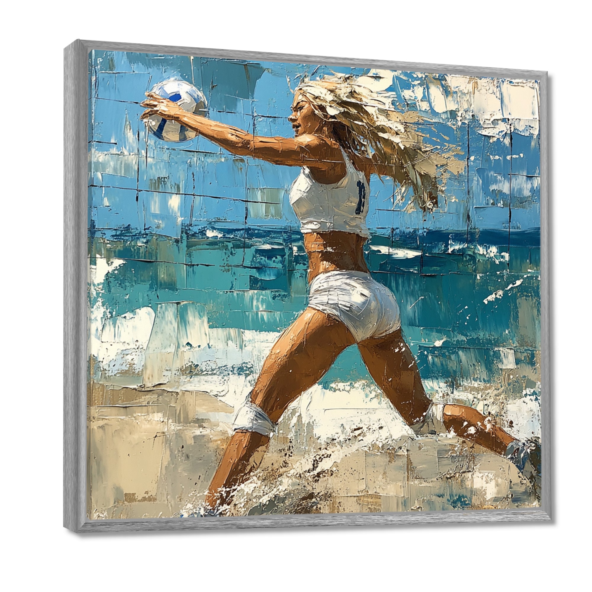 Volleyball Player Serving The Ball I - Volleyball Canvas Wall Art