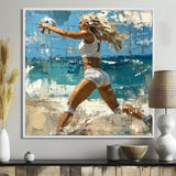 Volleyball Player Serving The Ball I - Volleyball Canvas Wall Art