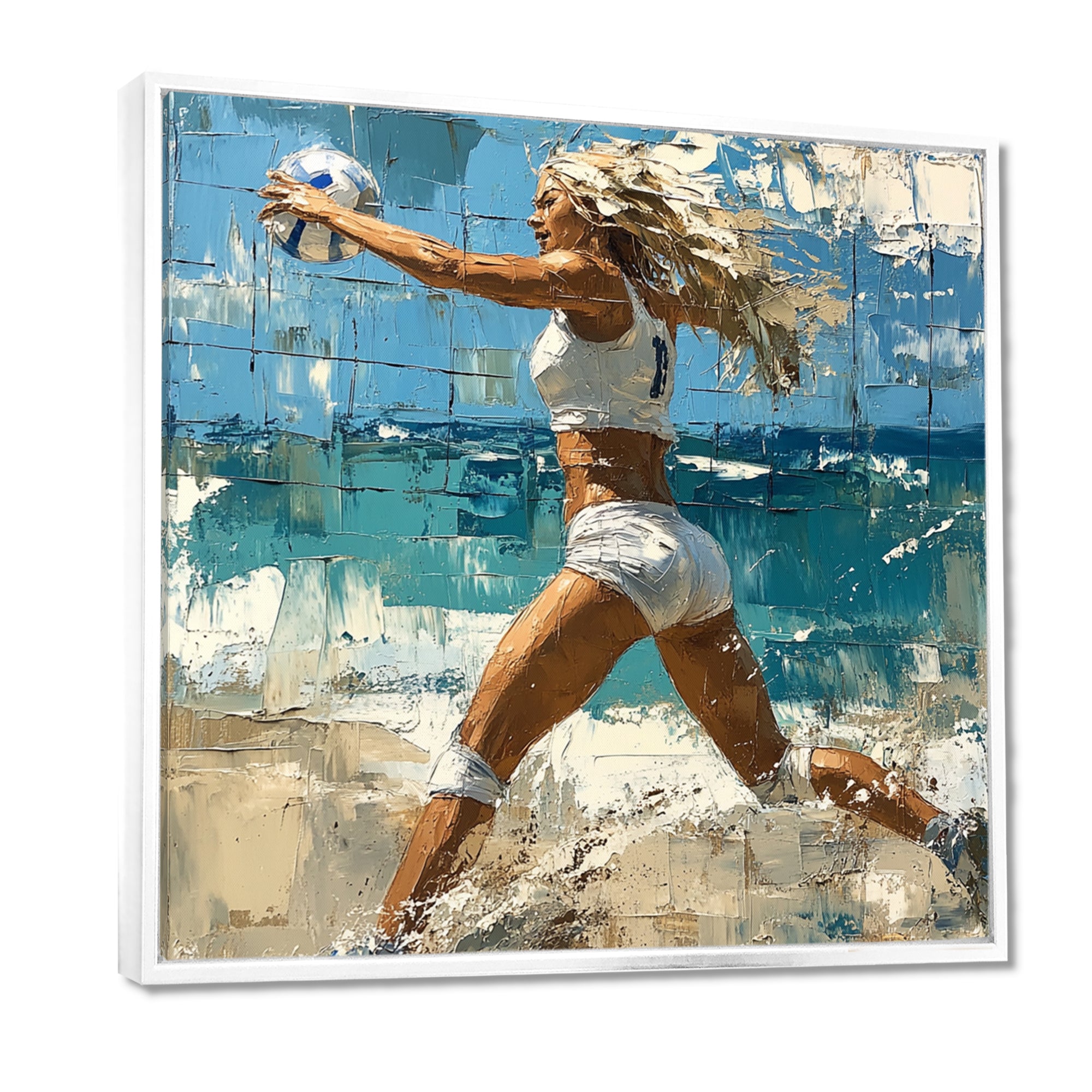 Volleyball Player Serving The Ball I - Volleyball Canvas Wall Art