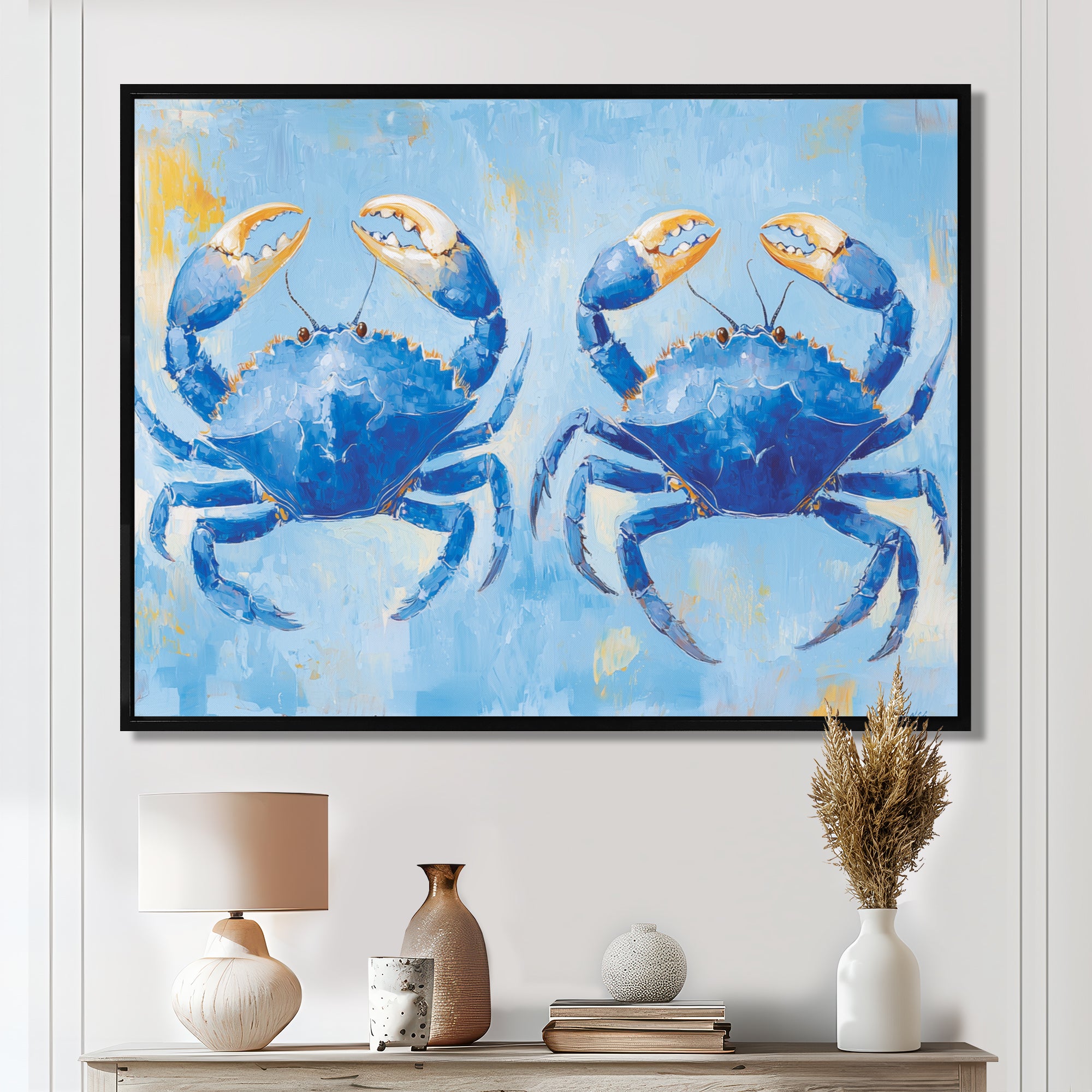 Coastal Blue Crab Battle - Crab Wall Decor