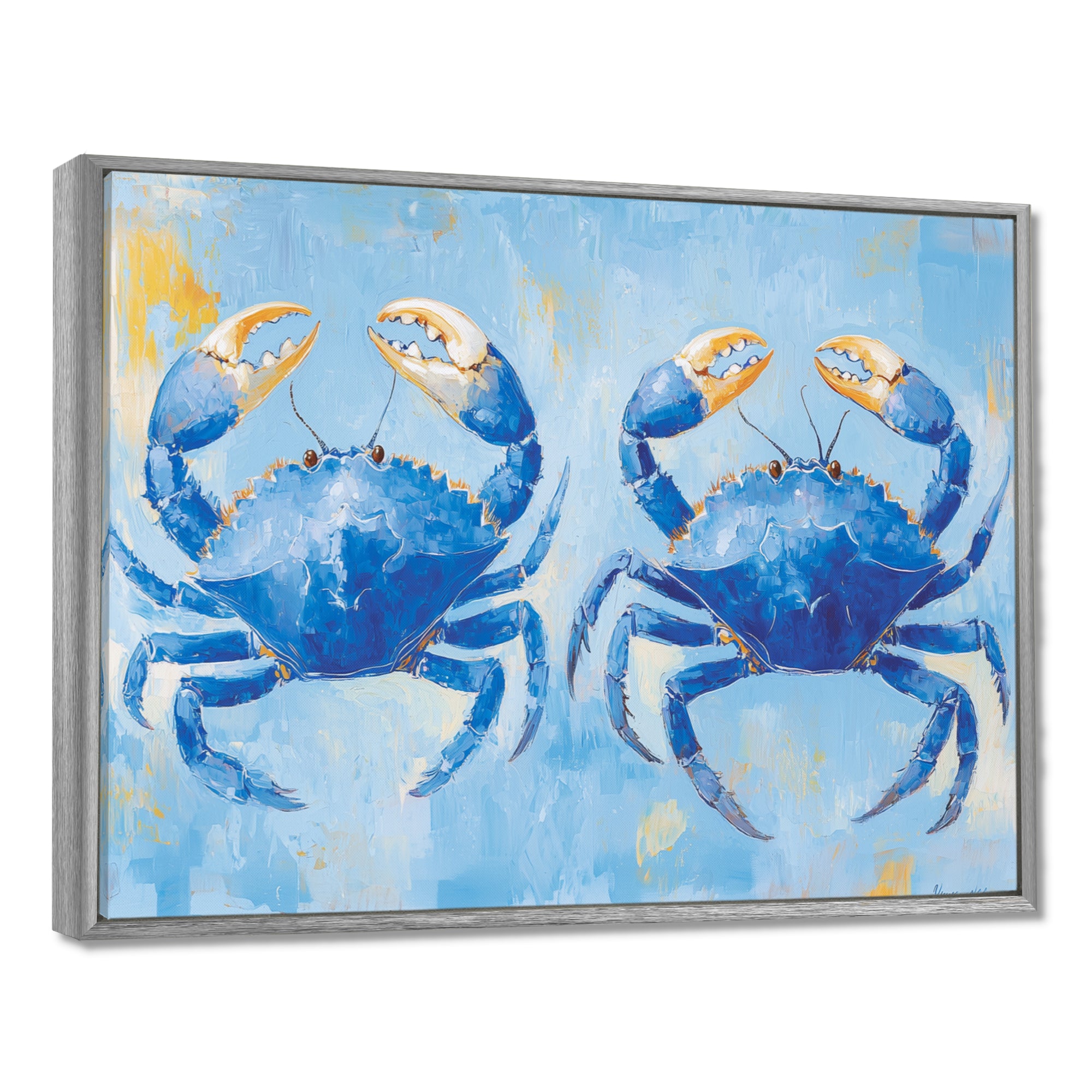 Coastal Blue Crab Battle - Crab Wall Decor