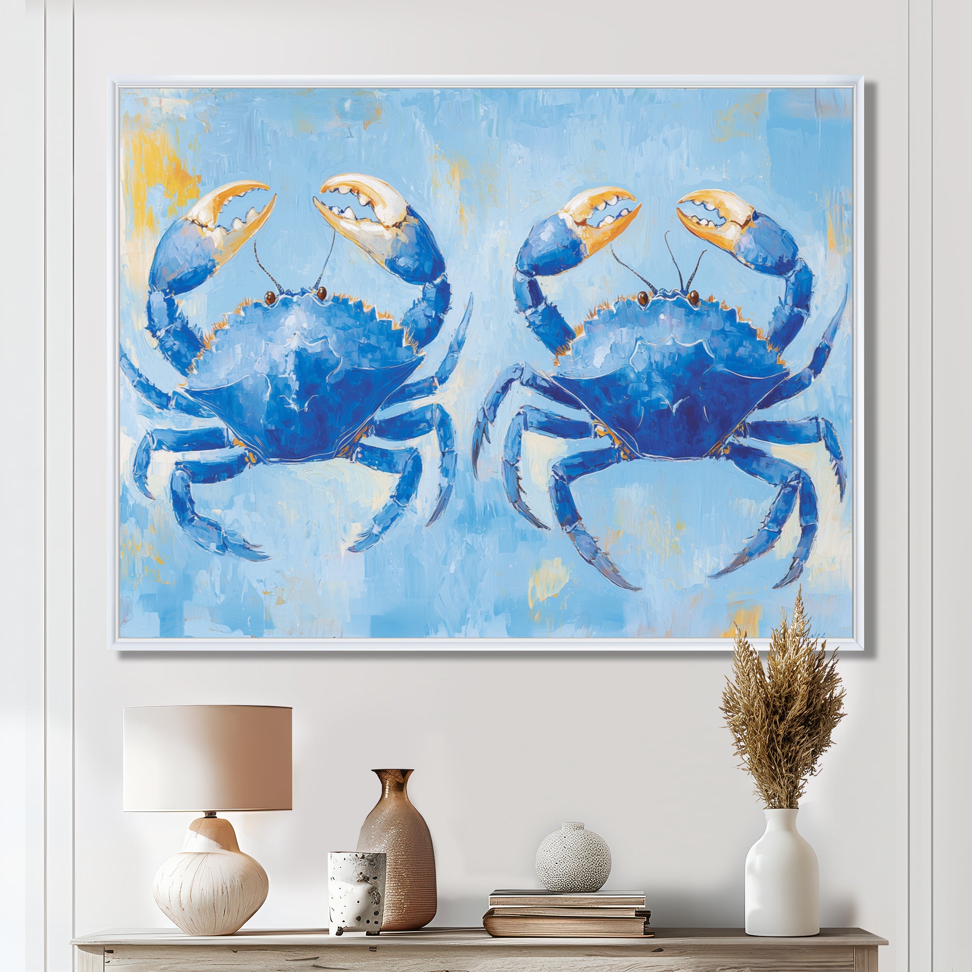 Coastal Blue Crab Battle - Crab Wall Decor