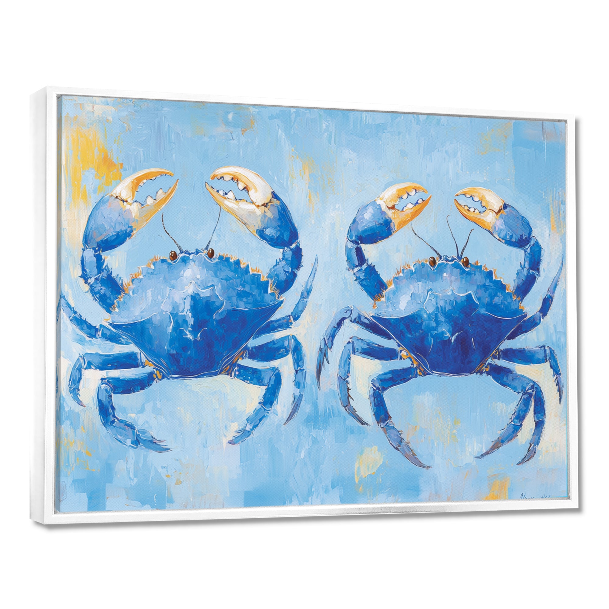 Coastal Blue Crab Battle - Crab Wall Decor