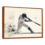 Grey Baseball Minimal Swing Ii Accented With - Sport Baseball Canvas Wall Art