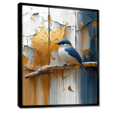 Gold And Blue Bird Rustic Charm - Bird Large Canvas Wall Art
