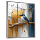 Gold And Blue Bird Rustic Charm - Bird Large Canvas Wall Art