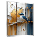 Gold And Blue Bird Rustic Charm - Bird Large Canvas Wall Art