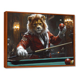 Red Lion Playing Billards - Billiards Canvas Wall Art