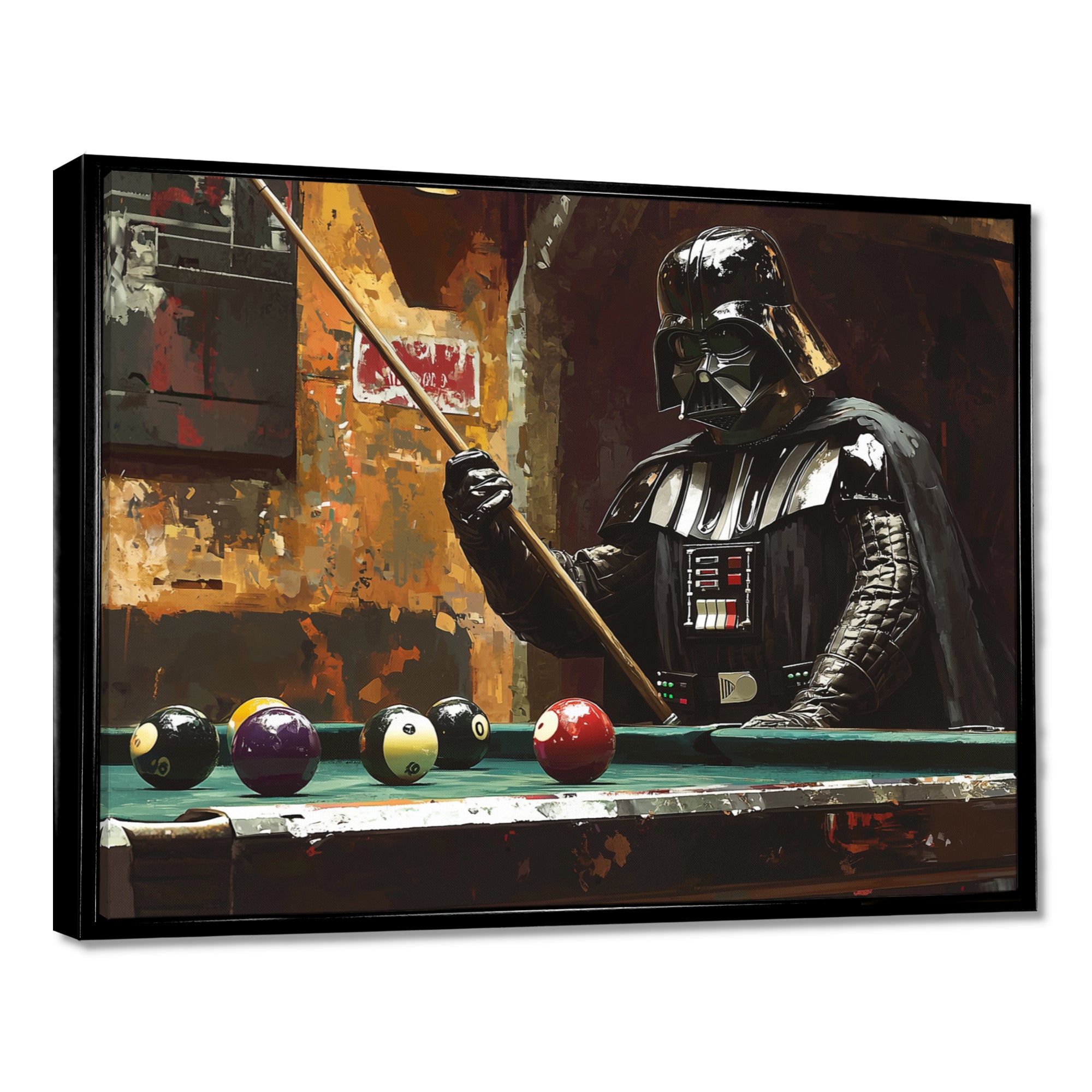 Dark Vader Playing Billiards I - Billiards Canvas Wall Art