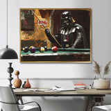 Dark Vader Playing Billiards I - Billiards Canvas Wall Art