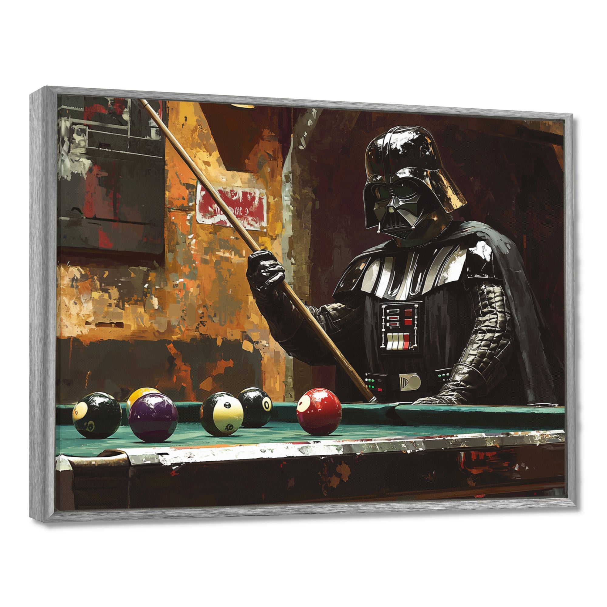 Dark Vader Playing Billiards I - Billiards Canvas Wall Art