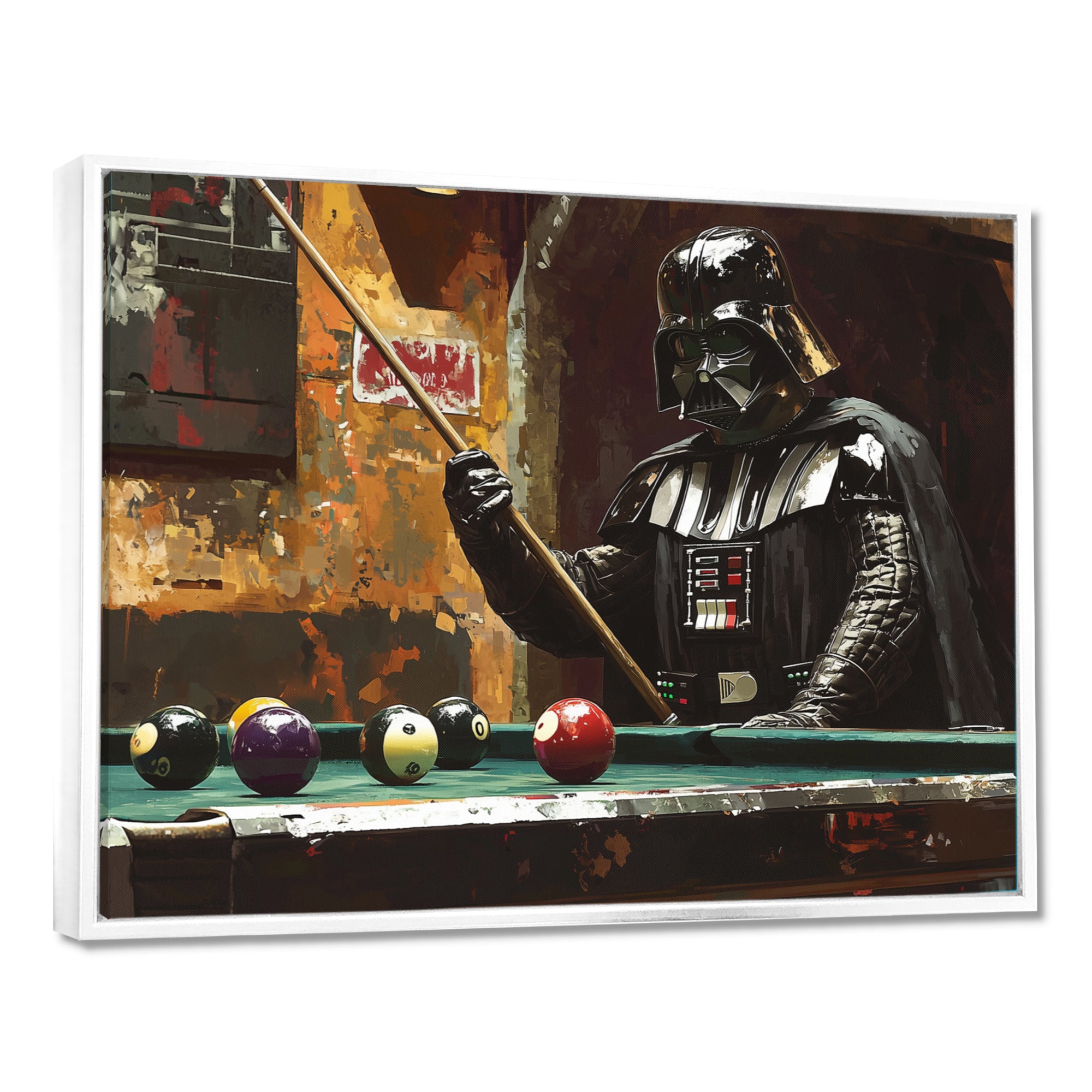 Dark Vader Playing Billiards I - Billiards Canvas Wall Art