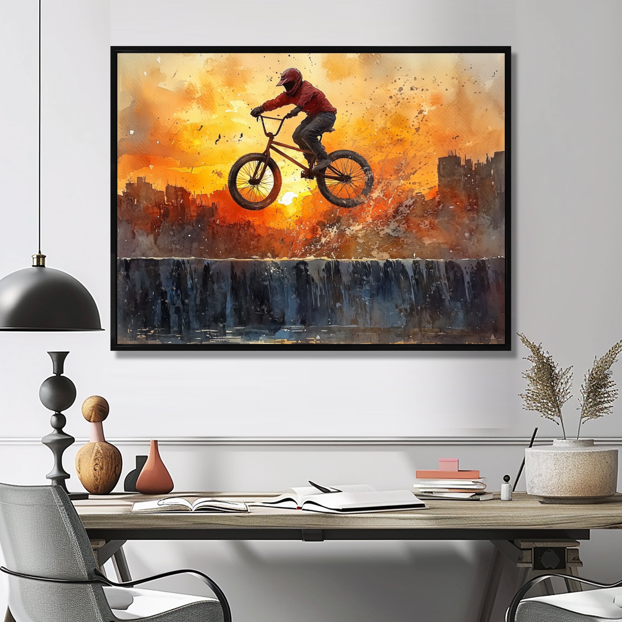 Orange BMX Legacy - Cycling Canvas Wall Art