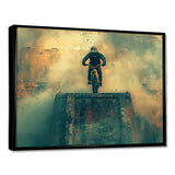 Green Freestyle BMX Bike Tricks - Cycling Canvas Wall Art