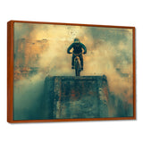 Green Freestyle BMX Bike Tricks - Cycling Canvas Wall Art