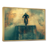 Green Freestyle BMX Bike Tricks - Cycling Canvas Wall Art