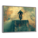 Green Freestyle BMX Bike Tricks - Cycling Canvas Wall Art