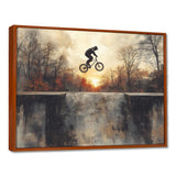 Black Street BMX Bike Tricks - Cycling Canvas Wall Art