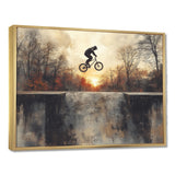 Black Street BMX Bike Tricks - Cycling Canvas Wall Art