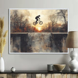 Black Street BMX Bike Tricks - Cycling Canvas Wall Art