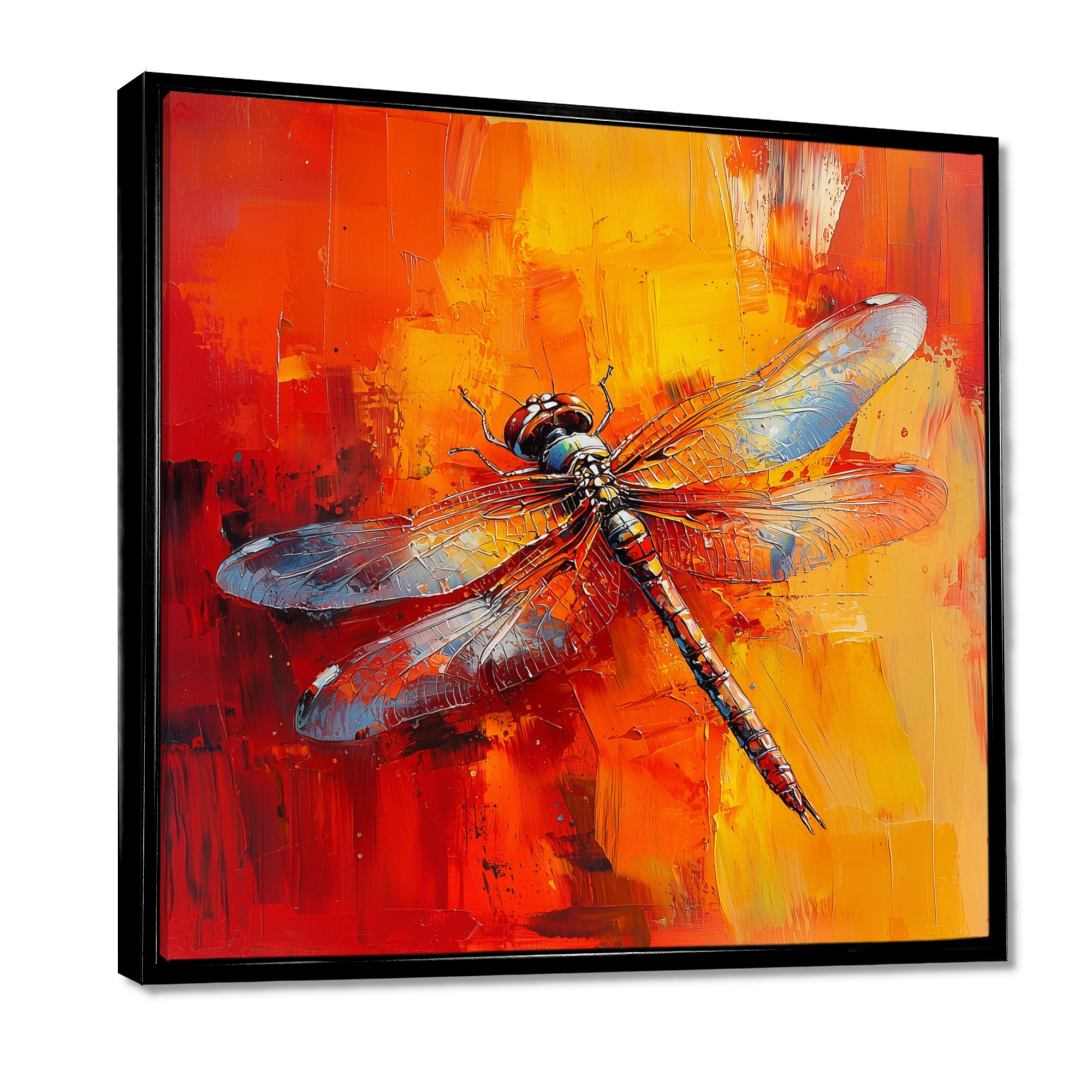 Orange Yellow Dragonfly's Breath - Dragonfly Wall Art Prints