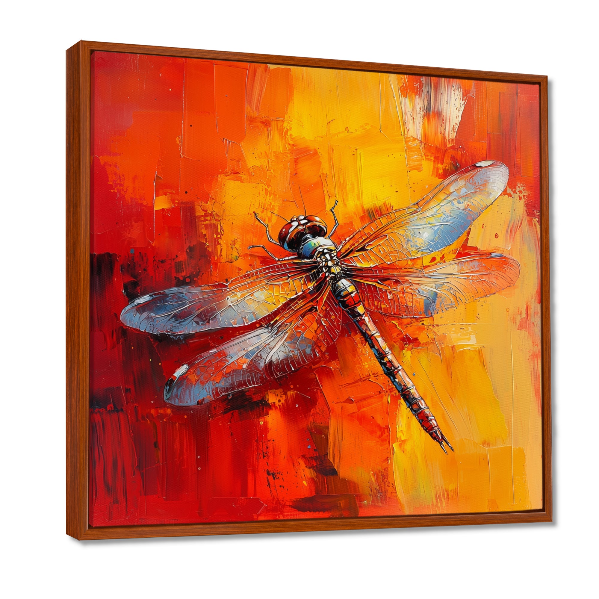 Orange Yellow Dragonfly's Breath - Dragonfly Wall Art Prints