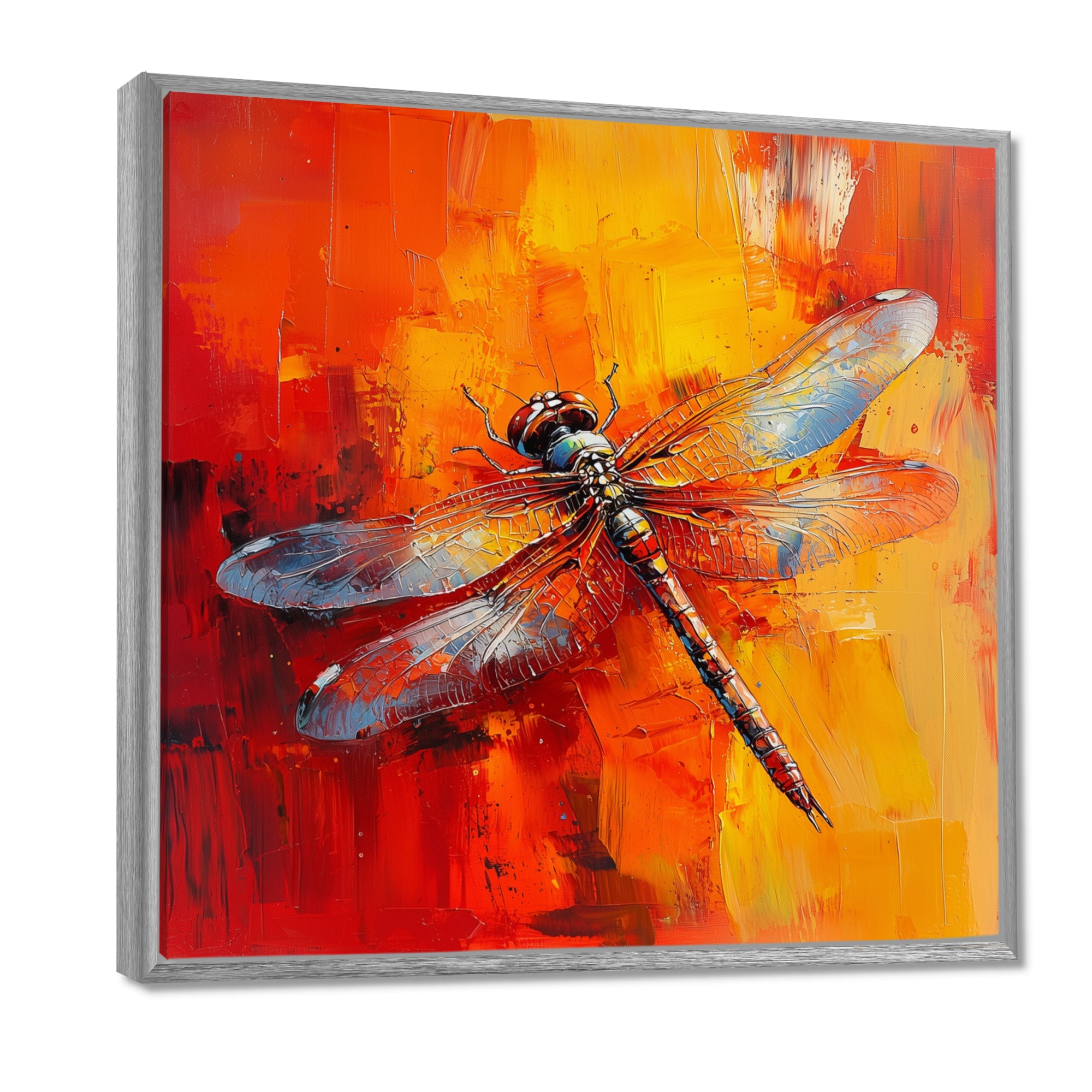 Orange Yellow Dragonfly's Breath - Dragonfly Wall Art Prints