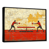 Red And Gold Ping Pong Competition - Sport Pingpong Canvas Wall Art