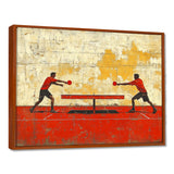 Red And Gold Ping Pong Competition - Sport Pingpong Canvas Wall Art