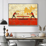 Red And Gold Ping Pong Competition - Sport Pingpong Canvas Wall Art