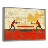 Red And Gold Ping Pong Competition - Sport Pingpong Canvas Wall Art