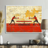 Red And Gold Ping Pong Competition - Sport Pingpong Canvas Wall Art