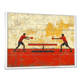 Red And Gold Ping Pong Competition - Sport Pingpong Canvas Wall Art